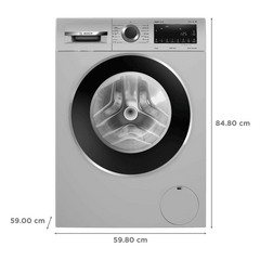 BOSCH 8 kg Fully Automatic Front Load Washing Machine (Series 6, WGA2341SIN, Auto Stain Removal, Silver)