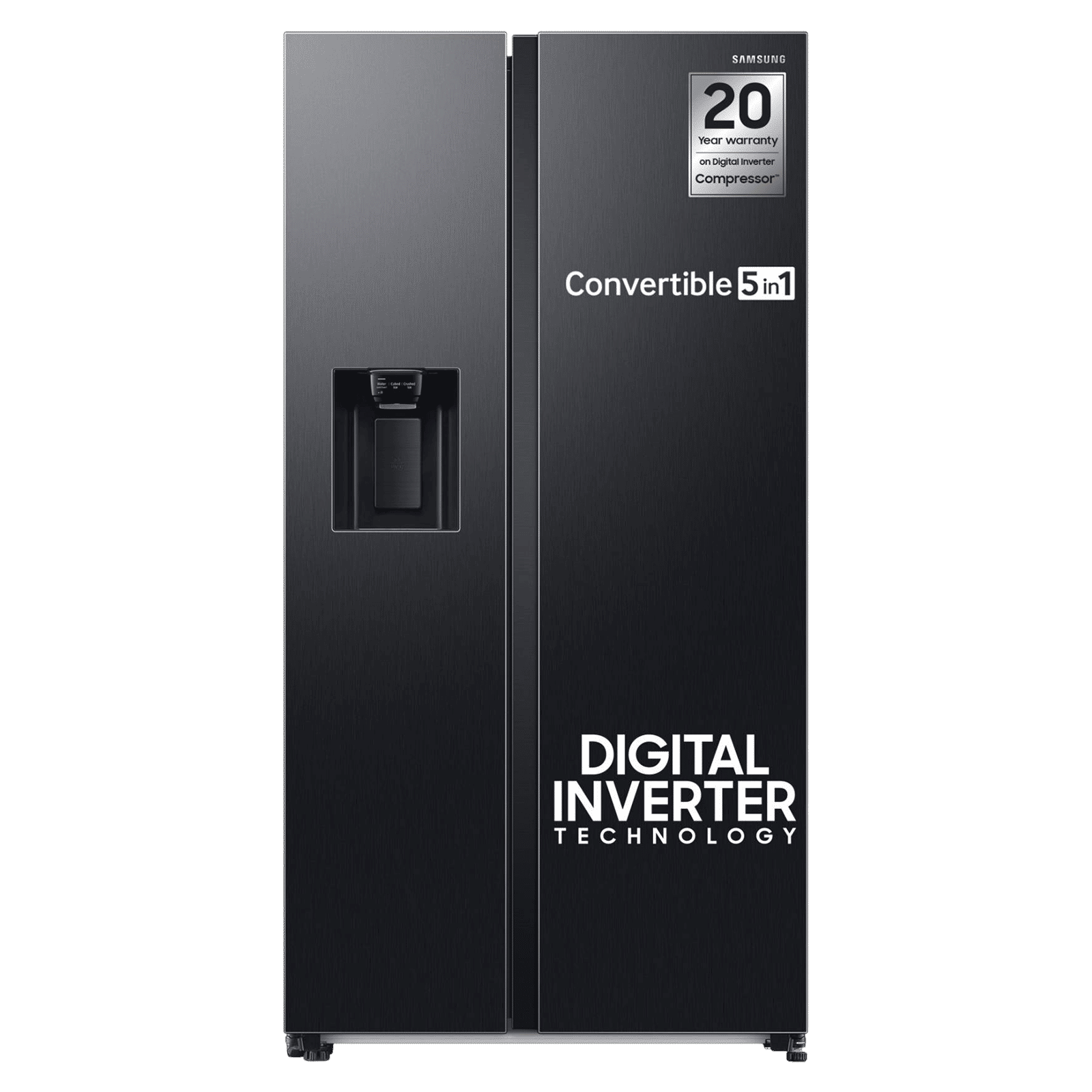 SAMSUNG 633 Litres 3 Star Frost Free Side by Side Door Smart Wi-Fi Enabled Refrigerator with Twin Cooling Plus (RS78CG8543B1HL, Black Matt)