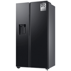 SAMSUNG 633 Litres 3 Star Frost Free Side by Side Door Smart Wi-Fi Enabled Refrigerator with Twin Cooling Plus (RS78CG8543B1HL, Black Matt)