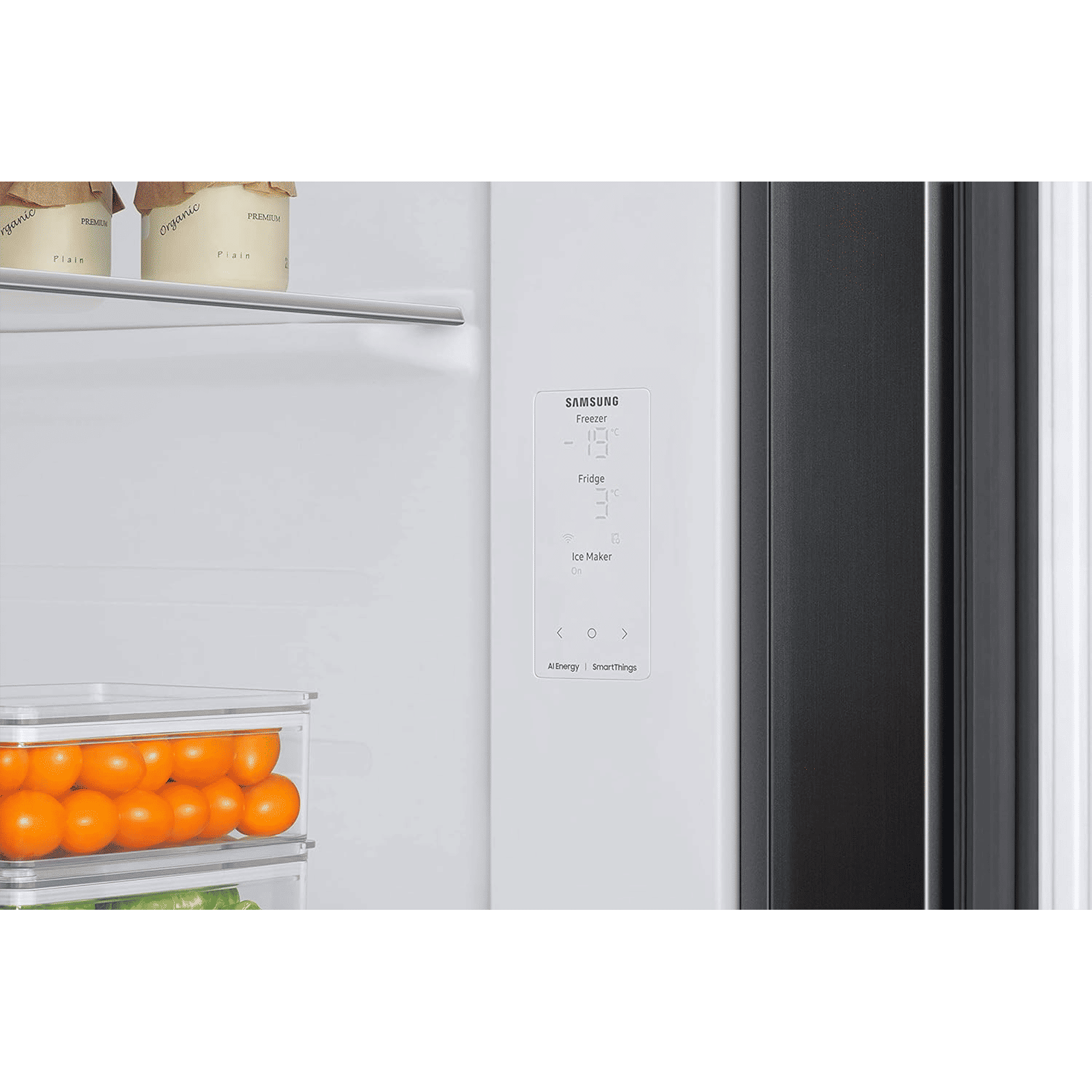 SAMSUNG 633 Litres 3 Star Frost Free Side by Side Door Smart Wi-Fi Enabled Refrigerator with Twin Cooling Plus (RS78CG8543B1HL, Black Matt)