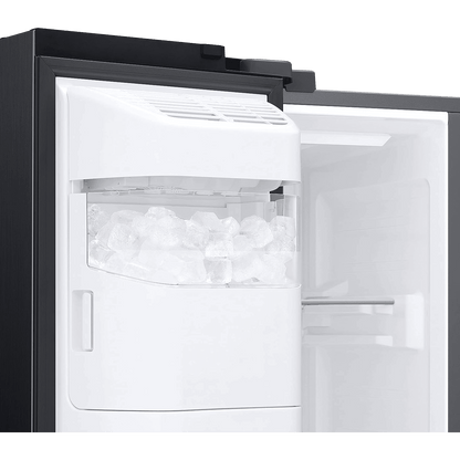 SAMSUNG 633 Litres 3 Star Frost Free Side by Side Door Smart Wi-Fi Enabled Refrigerator with Twin Cooling Plus (RS78CG8543B1HL, Black Matt)