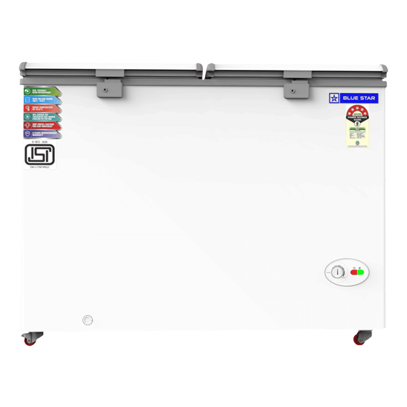Blue Star 310 Litres 5 Star Double Door Deep Freezer (Stabilizer Free Operation, CF5330NEYW, White)