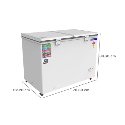 Blue Star 310 Litres 5 Star Double Door Deep Freezer (Stabilizer Free Operation, CF5330NEYW, White)