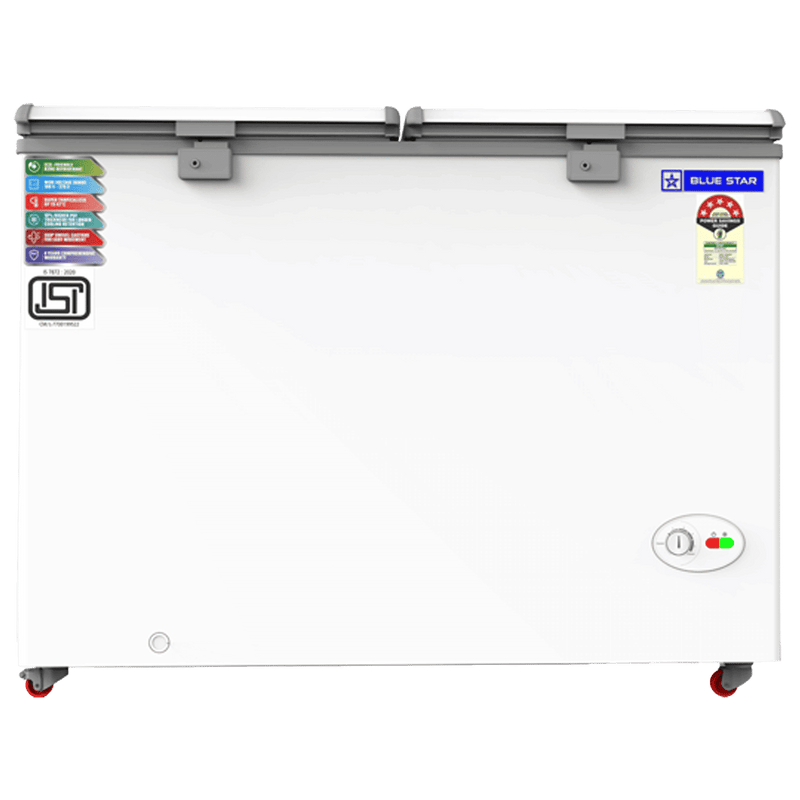 Blue Star 350 Litres 5 Star Double Door Deep Freezer (Stabilizer Free Operation, CF5-396NEYW , White)