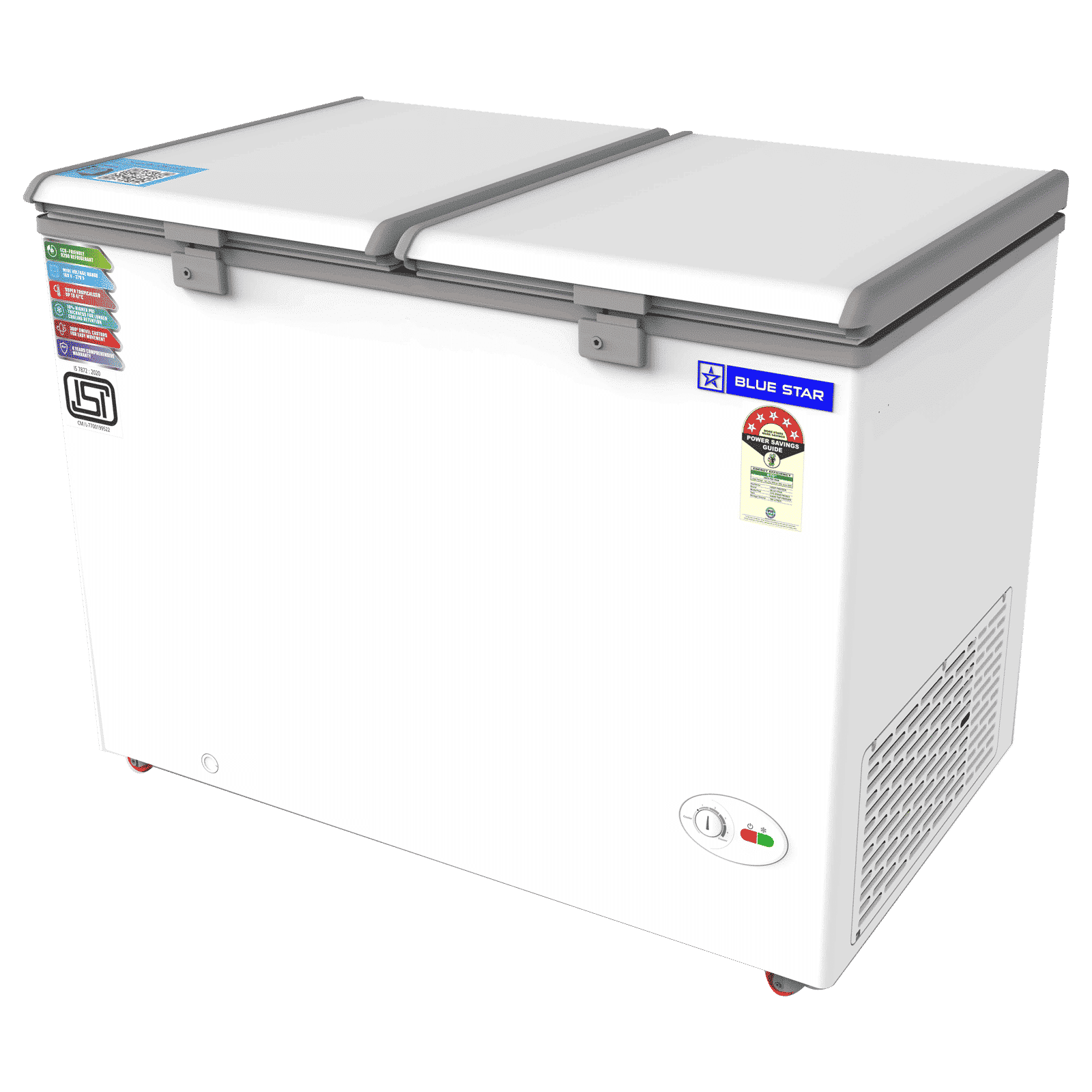 Blue Star 350 Litres 5 Star Double Door Deep Freezer (Stabilizer Free Operation, CF5-396NEYW , White)