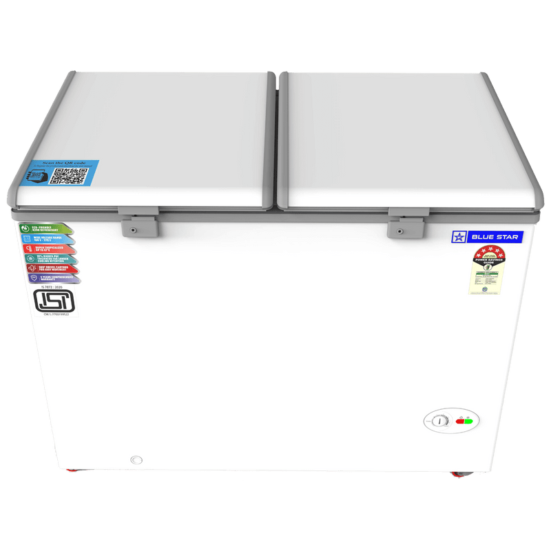 Blue Star 350 Litres 5 Star Double Door Deep Freezer (Stabilizer Free Operation, CF5-396NEYW , White)