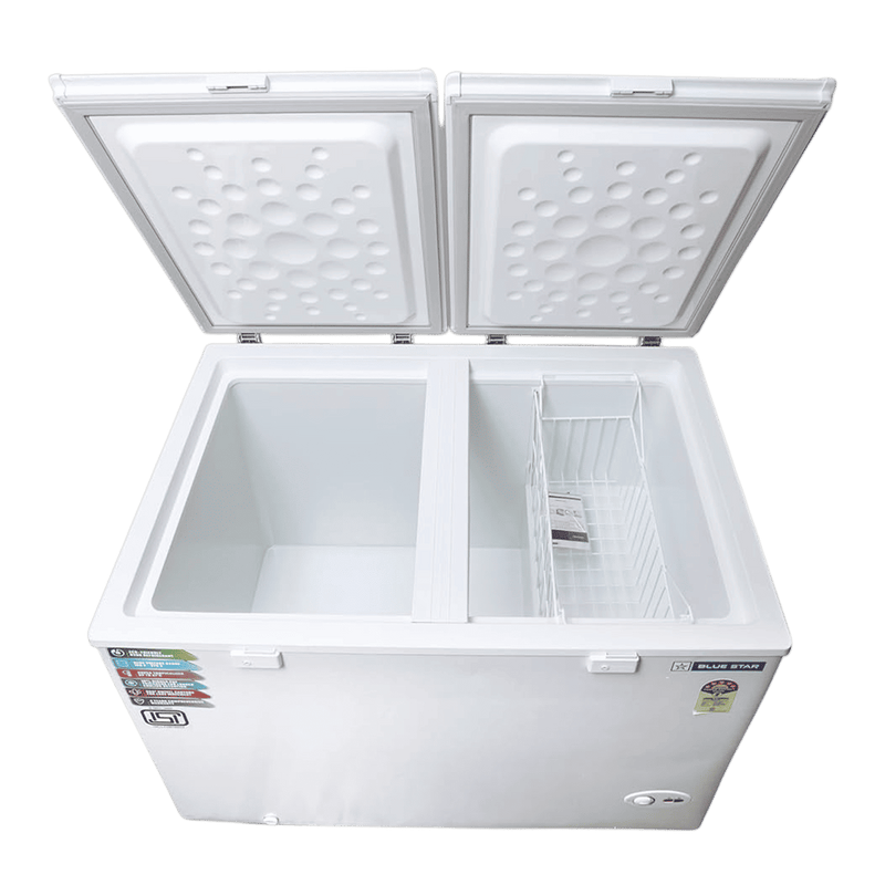 Blue Star 350 Litres 5 Star Double Door Deep Freezer (Stabilizer Free Operation, CF5-396NEYW , White)