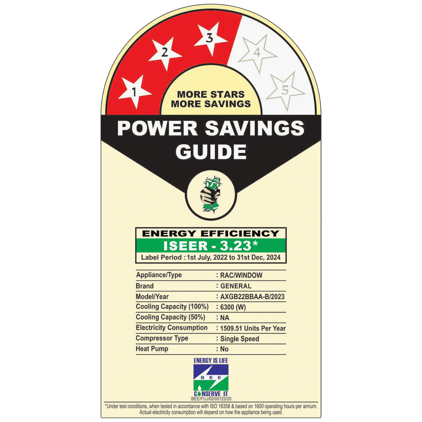 O GENERAL 1.8 Ton 3 Star Non Inverter Window AC (Copper Condenser, AXGB22BBAA-B)