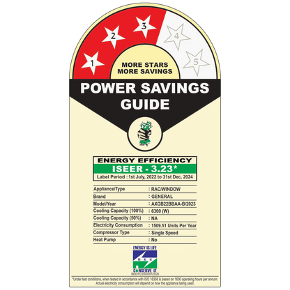 O GENERAL 1.8 Ton 3 Star Non Inverter Window AC (Copper Condenser, AXGB22BBAA-B)