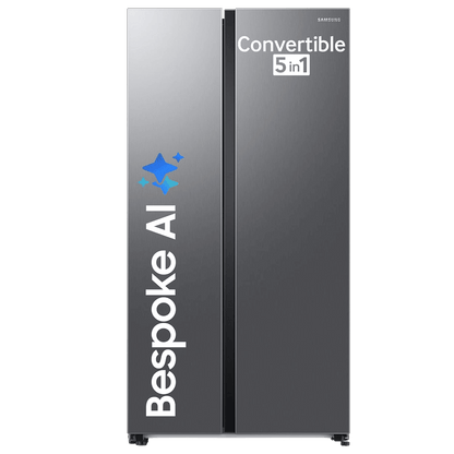 SAMSUNG 653 Litres 3 Star Frost Free Side by Side Refrigerator with Twin Cooling Plus Technology (RS76CG8003S9HL, Refined Inox)