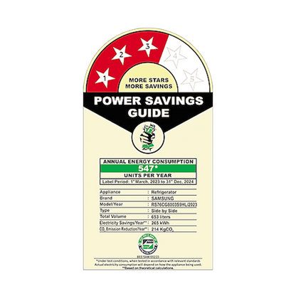 SAMSUNG 653 Litres 3 Star Frost Free Side by Side Refrigerator with Twin Cooling Plus Technology (RS76CG8003S9HL, Refined Inox)