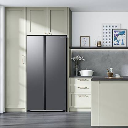 SAMSUNG 653 Litres 3 Star Frost Free Side by Side Refrigerator with Twin Cooling Plus Technology (RS76CG8003S9HL, Refined Inox)