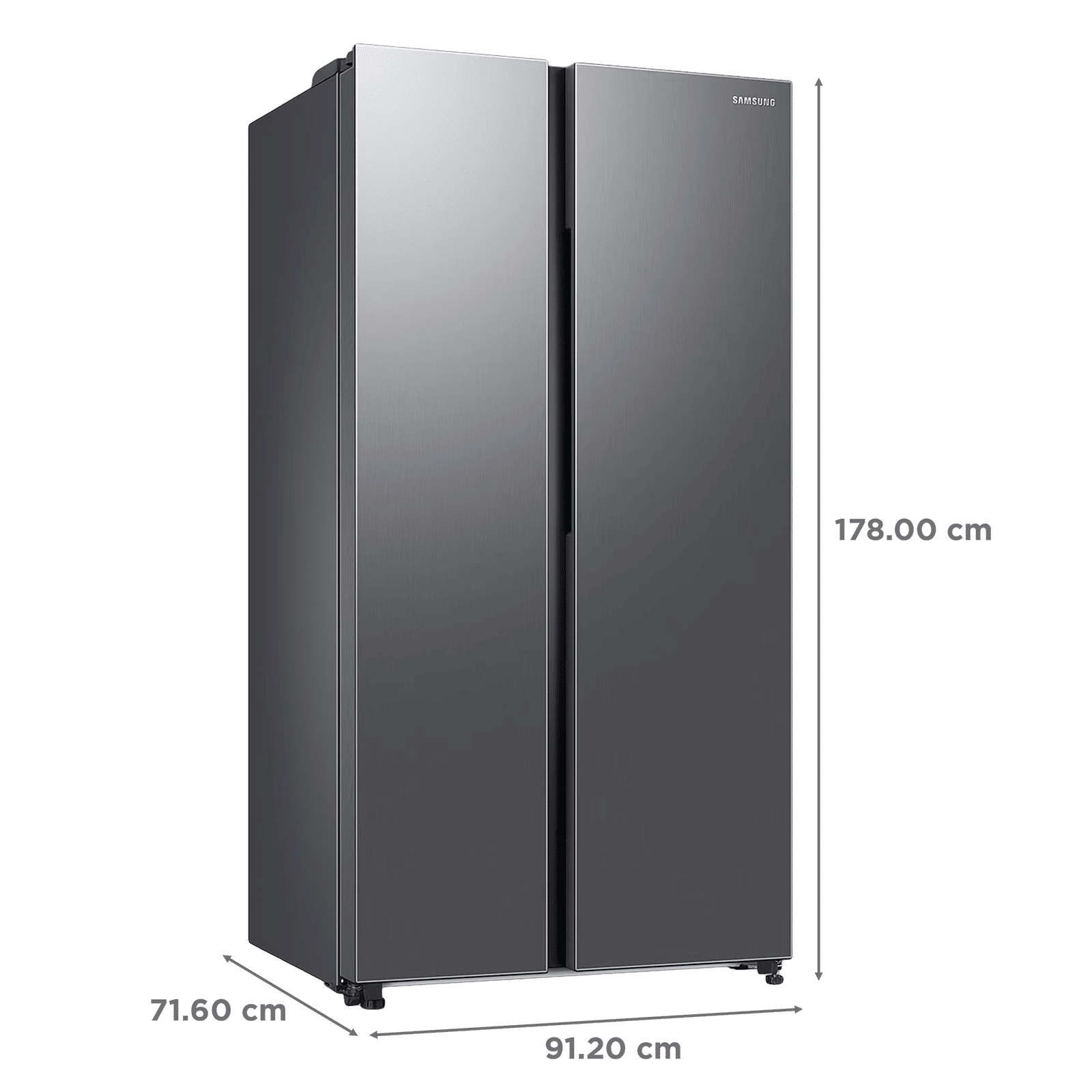 SAMSUNG 653 Litres 3 Star Frost Free Side by Side Refrigerator with Twin Cooling Plus Technology (RS76CG8003S9HL, Refined Inox)