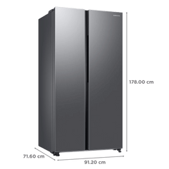 SAMSUNG 653 Litres 3 Star Frost Free Side by Side Refrigerator with Twin Cooling Plus Technology (RS76CG8003S9HL, Refined Inox)