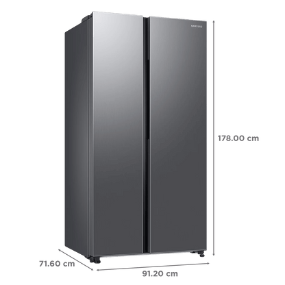 SAMSUNG 653 Litres 3 Star Frost Free Side by Side Refrigerator with Twin Cooling Plus Technology (RS76CG8003S9HL, Refined Inox)