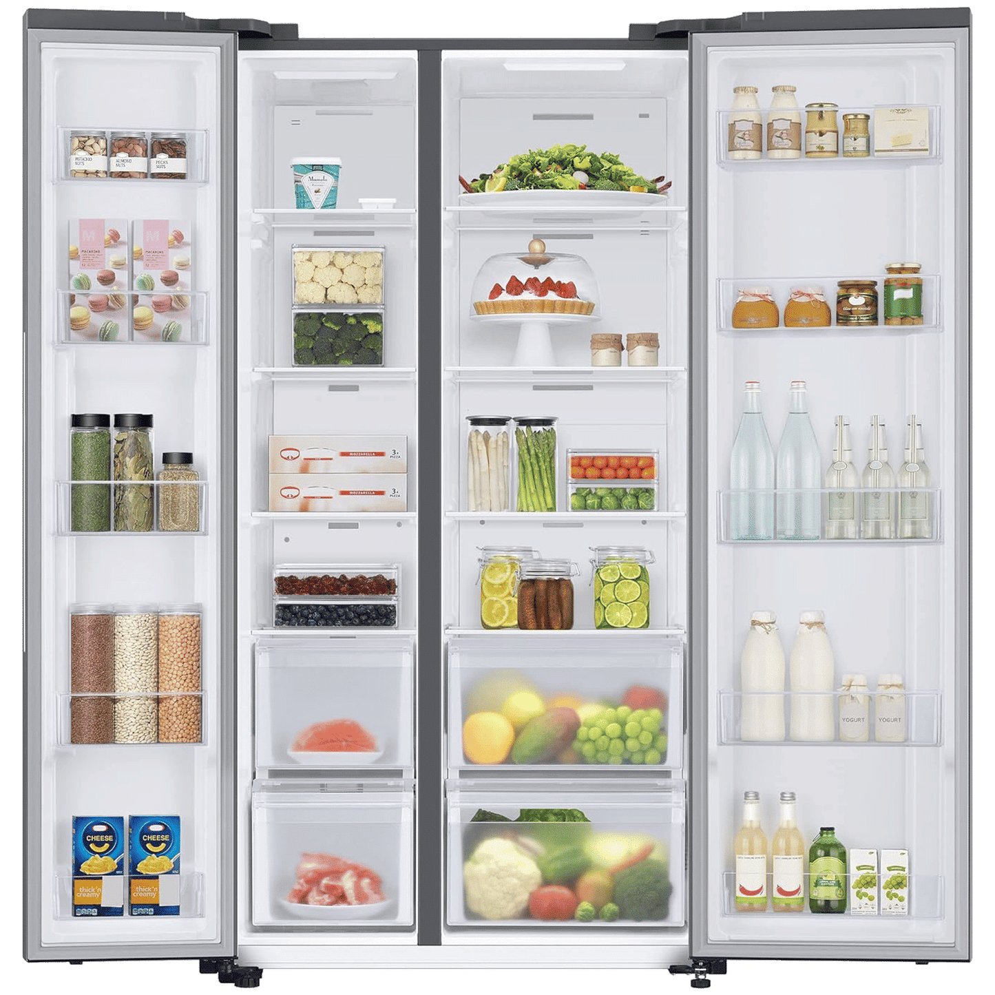 SAMSUNG 653 Litres 3 Star Frost Free Side by Side Refrigerator with Twin Cooling Plus Technology (RS76CG8003S9HL, Refined Inox)