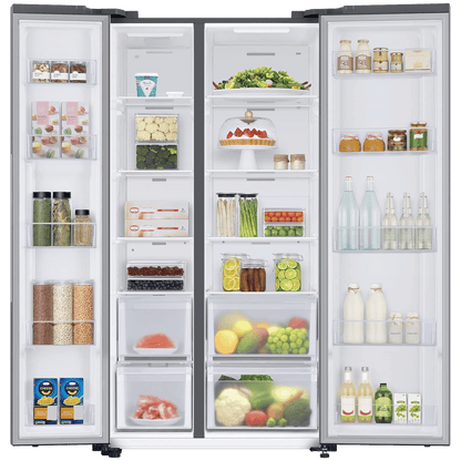 SAMSUNG 653 Litres 3 Star Frost Free Side by Side Refrigerator with Twin Cooling Plus Technology (RS76CG8003S9HL, Refined Inox)