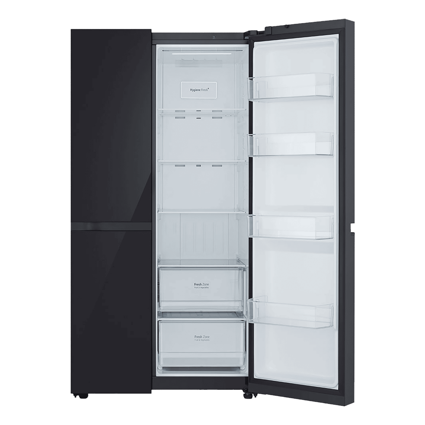LG 650 Litres 3 Star Frost Free Side by Side Refrigerator with Smart Inverter Compressor (GLB257DBM3, Black Mirror)