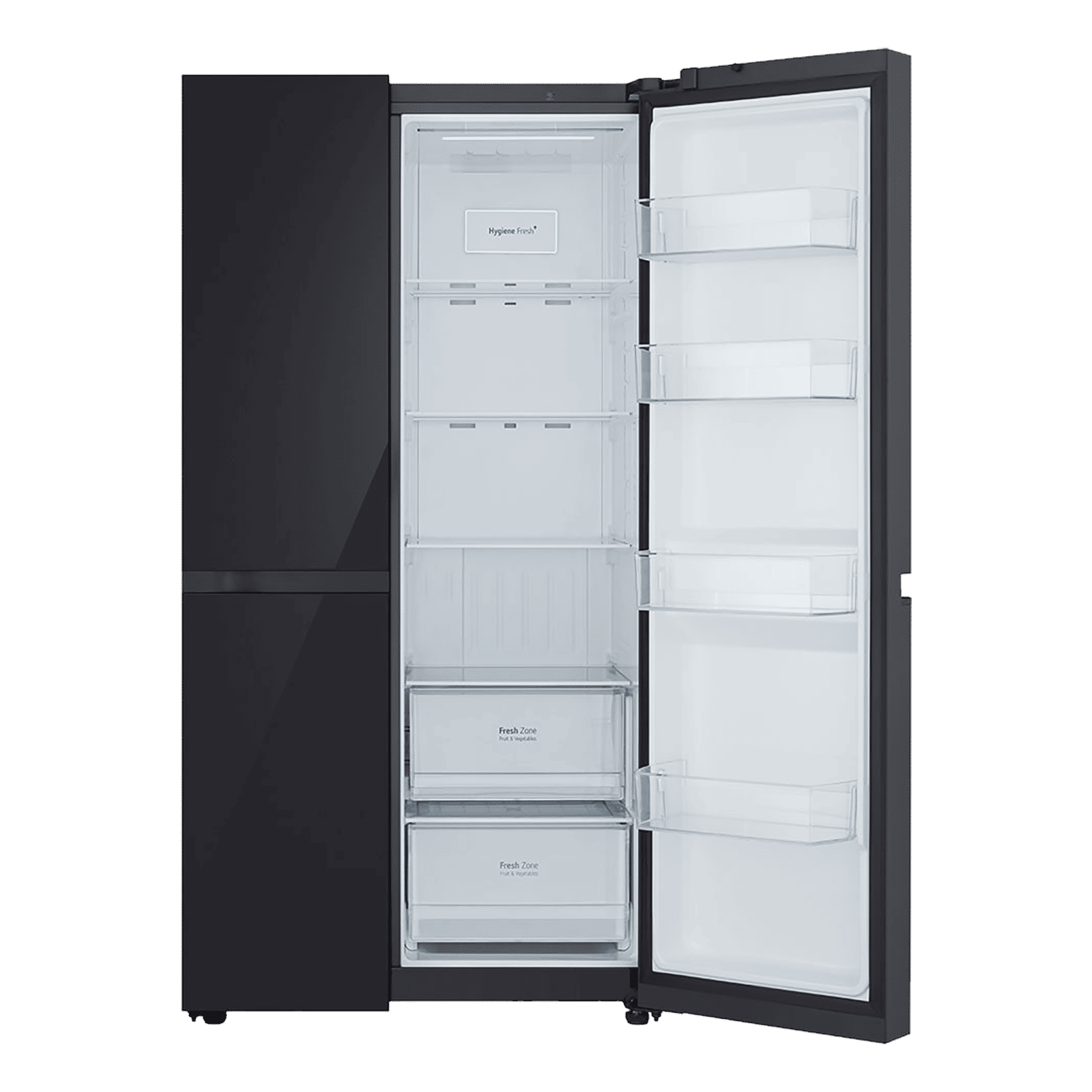 LG 650 Litres 3 Star Frost Free Side by Side Refrigerator with Smart Inverter Compressor (GLB257DBM3, Black Mirror)