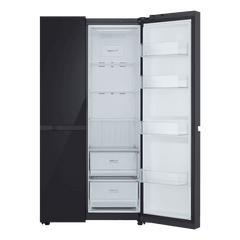 LG 650 Litres 3 Star Frost Free Side by Side Refrigerator with Smart Inverter Compressor (GLB257DBM3, Black Mirror)