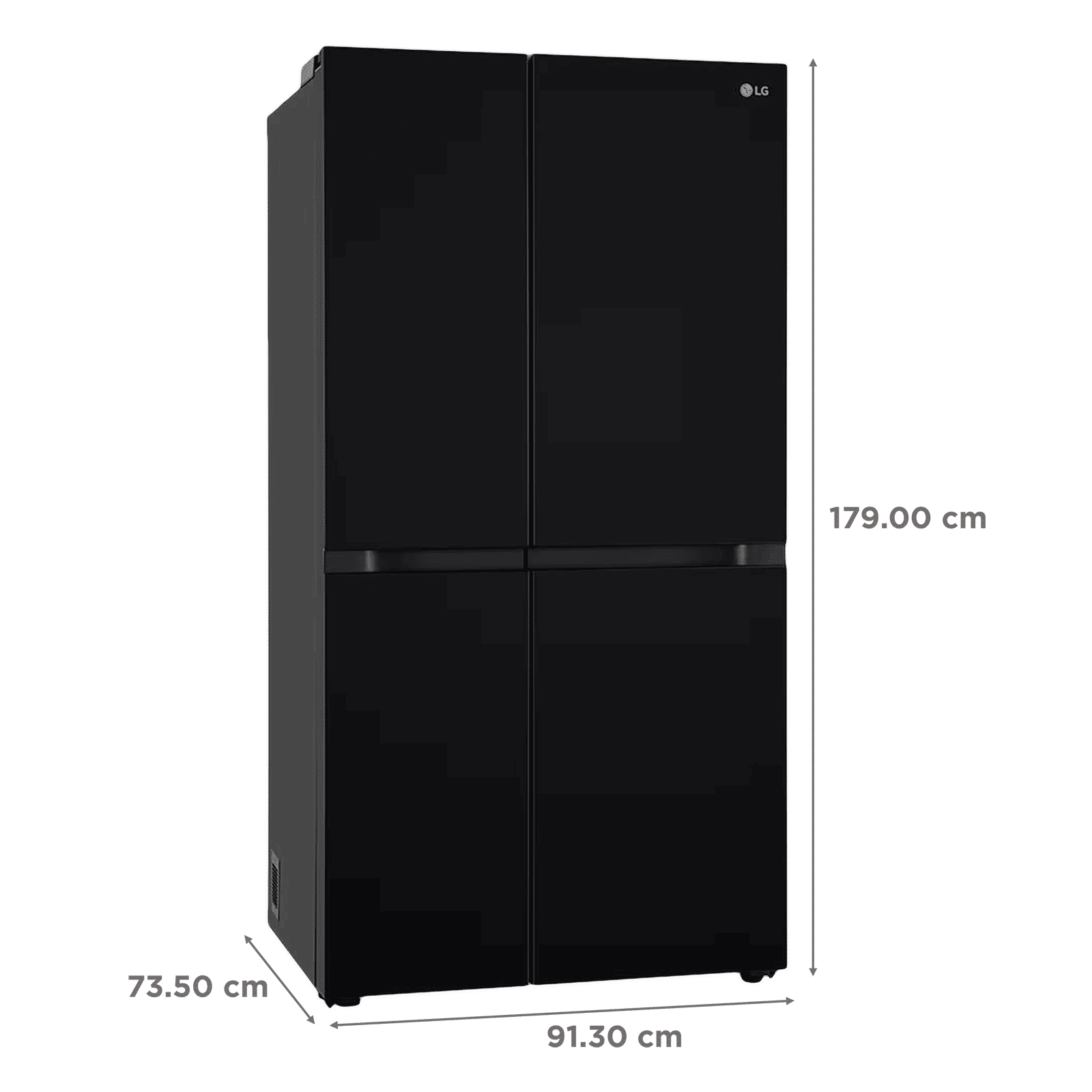 LG 650 Litres 3 Star Frost Free Side by Side Refrigerator with Smart Inverter Compressor (GLB257DBM3, Black Mirror)