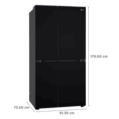 LG 650 Litres 3 Star Frost Free Side by Side Refrigerator with Smart Inverter Compressor (GLB257DBM3, Black Mirror)