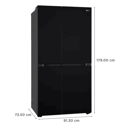 LG 650 Litres 3 Star Frost Free Side by Side Refrigerator with Smart Inverter Compressor (GLB257DBM3, Black Mirror)