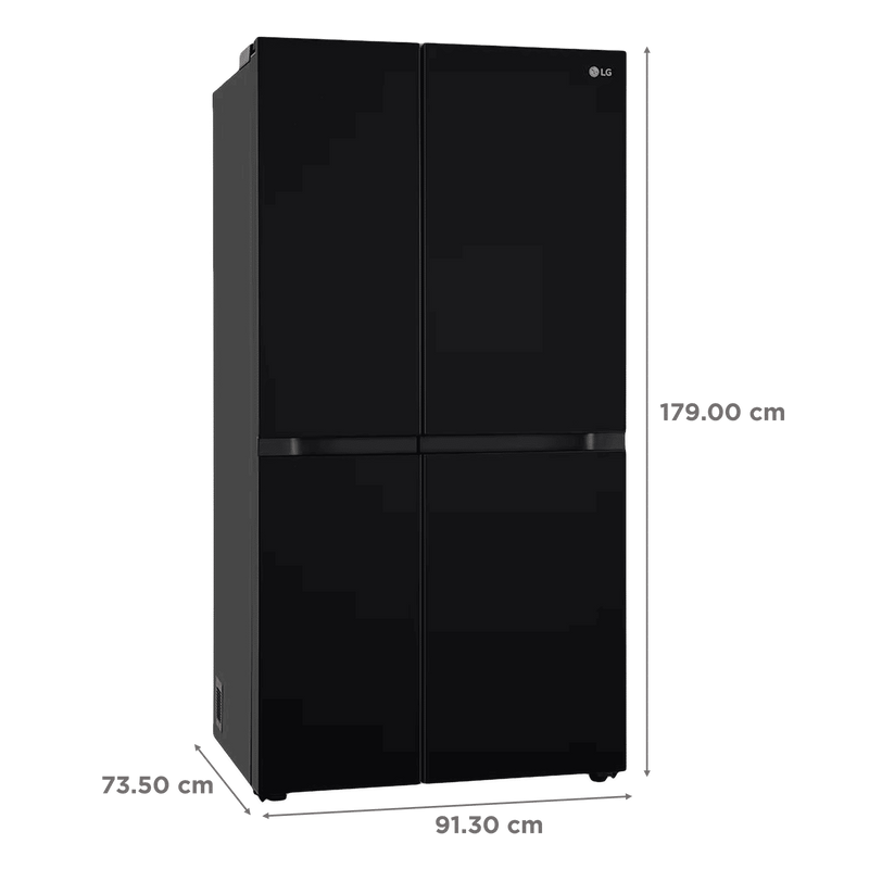 LG 650 Litres 3 Star Frost Free Side by Side Refrigerator with Smart Inverter Compressor (GLB257DBM3, Black Mirror)