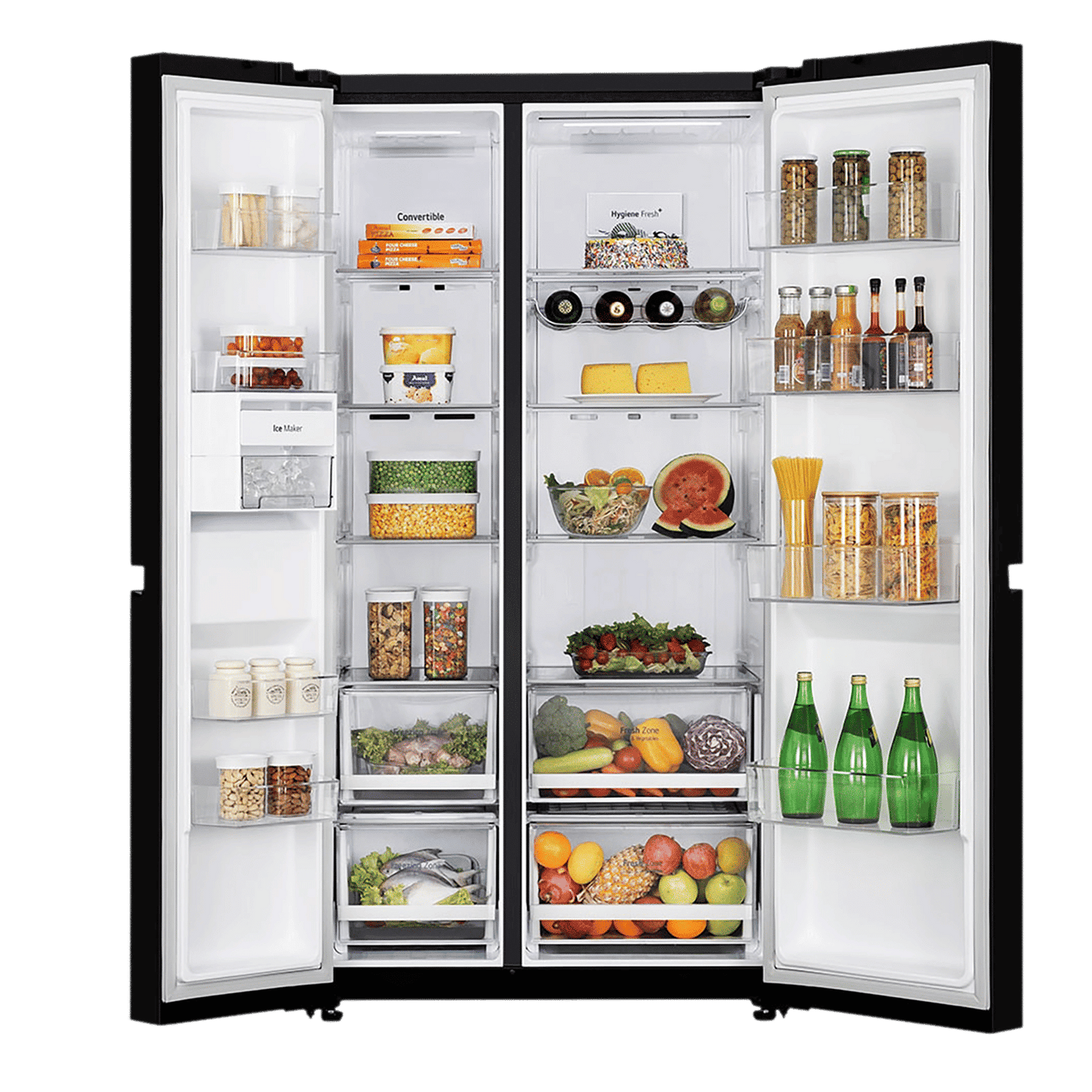 LG 650 Litres 3 Star Frost Free Side by Side Refrigerator with Smart Inverter Compressor (GLB257DBM3, Black Mirror)