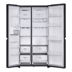 LG 650 Litres 3 Star Frost Free Side by Side Refrigerator with Smart Inverter Compressor (GLB257DBM3, Black Mirror)