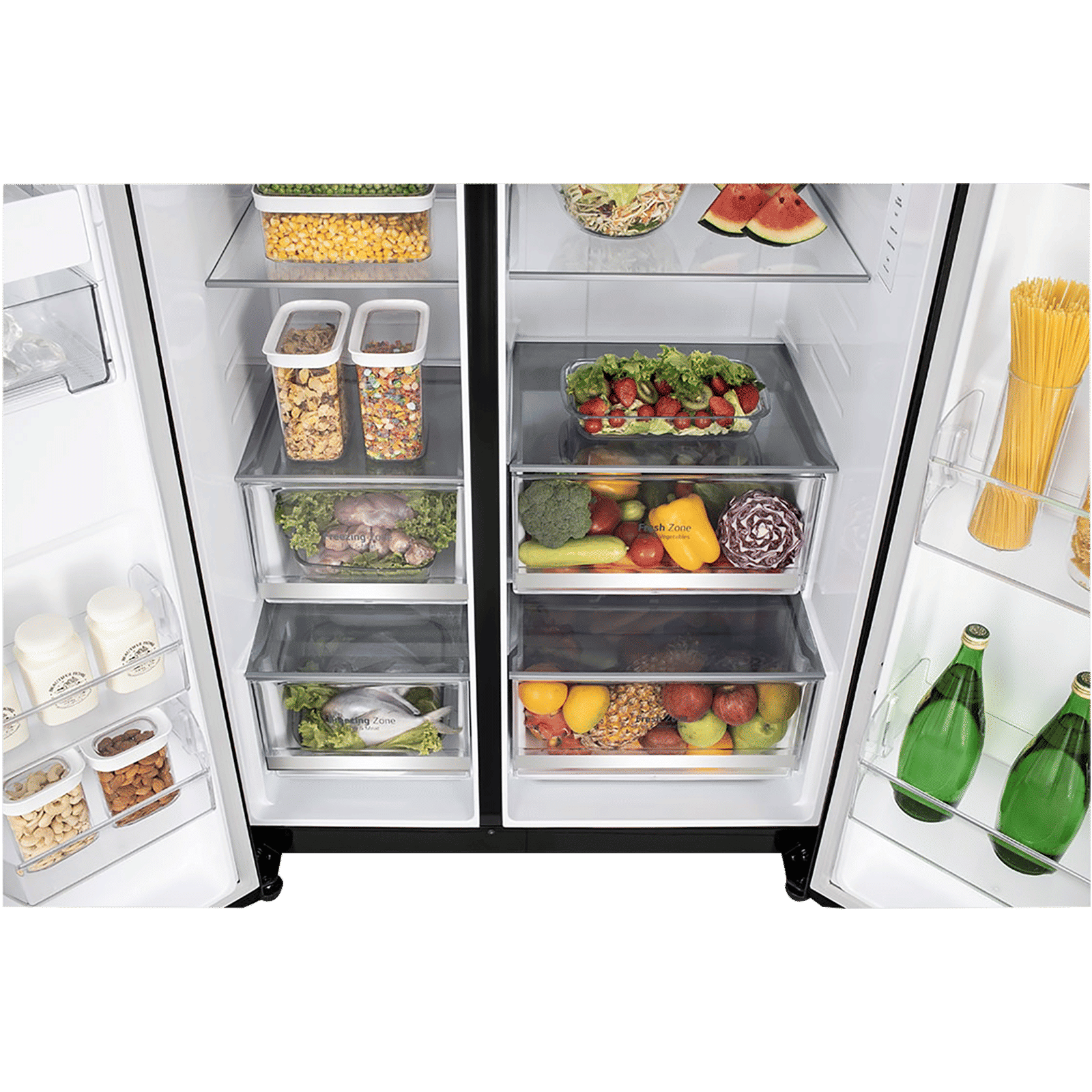 LG 650 Litres 3 Star Frost Free Side by Side Refrigerator with Smart Inverter Compressor (GLB257DBM3, Black Mirror)