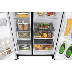 LG 650 Litres 3 Star Frost Free Side by Side Refrigerator with Smart Inverter Compressor (GLB257DBM3, Black Mirror)