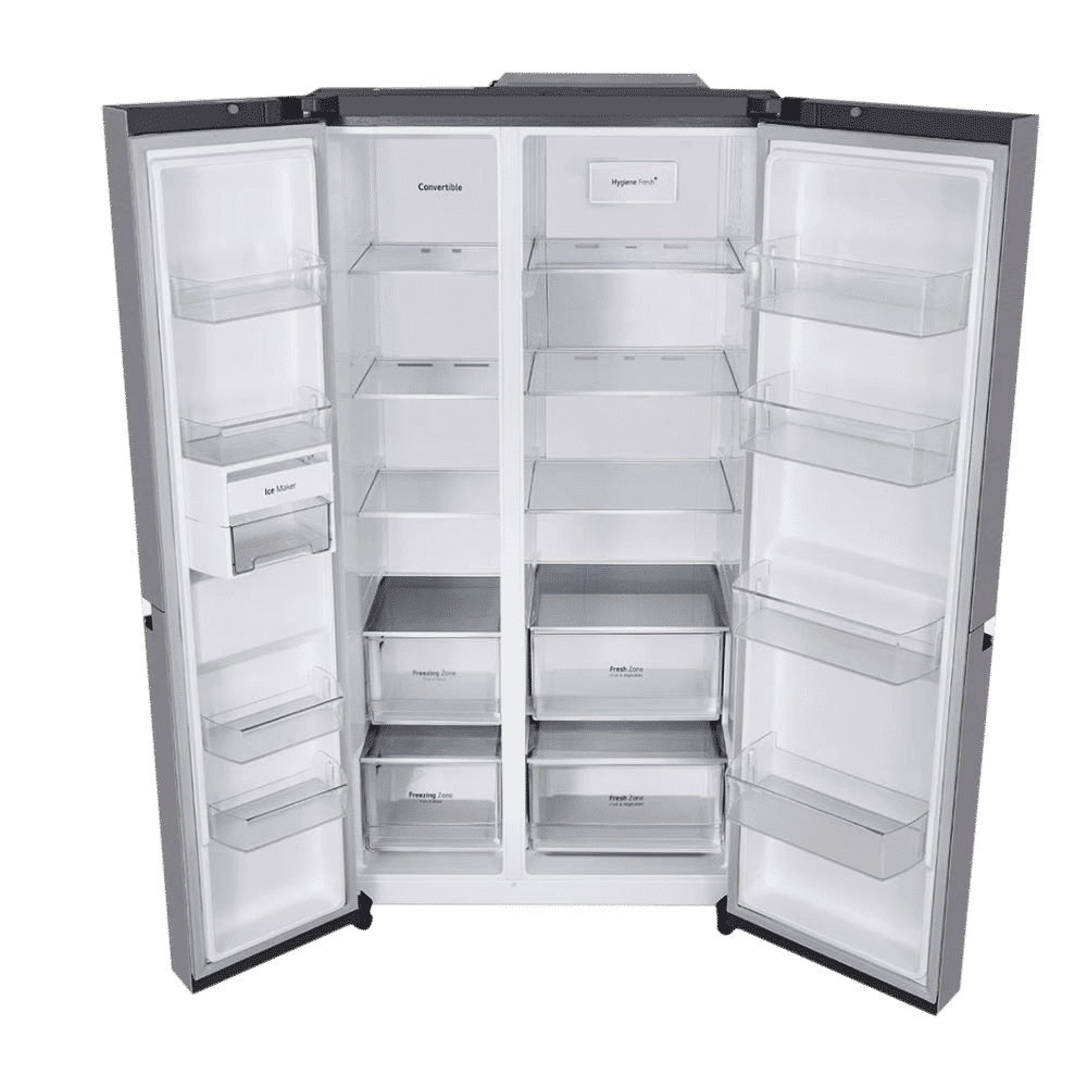 LG 650 Litres 3 Star Frost Free Side by Side Refrigerator with Door Cooling Plus Technology (GLB257EPZ3, Shiny Steel)