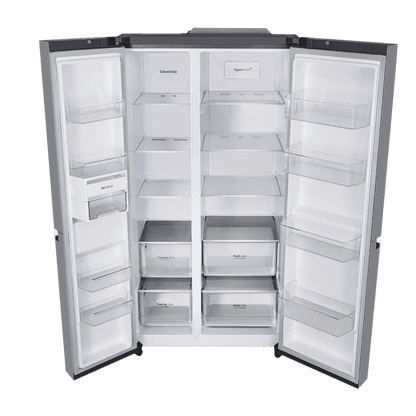 LG 650 Litres 3 Star Frost Free Side by Side Refrigerator with Door Cooling Plus Technology (GLB257EPZ3, Shiny Steel)