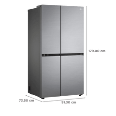 LG 650 Litres 3 Star Frost Free Side by Side Refrigerator with Door Cooling Plus Technology (GLB257EPZ3, Shiny Steel)