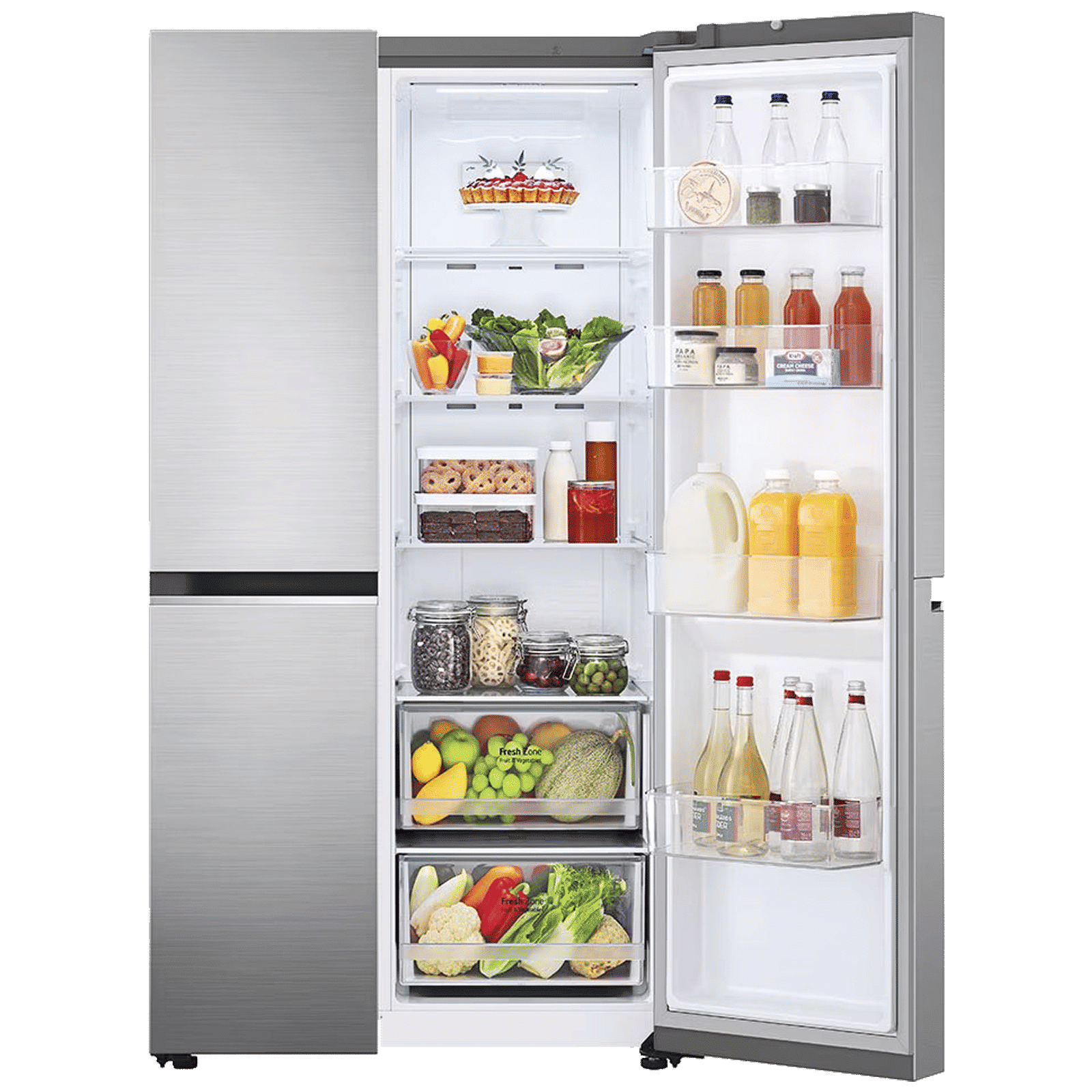 LG 650 Litres 3 Star Frost Free Side by Side Refrigerator with Door Cooling Plus Technology (GLB257EPZ3, Shiny Steel)