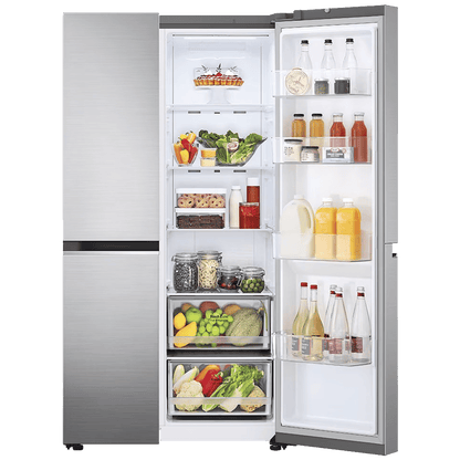 LG 650 Litres 3 Star Frost Free Side by Side Refrigerator with Door Cooling Plus Technology (GLB257EPZ3, Shiny Steel)