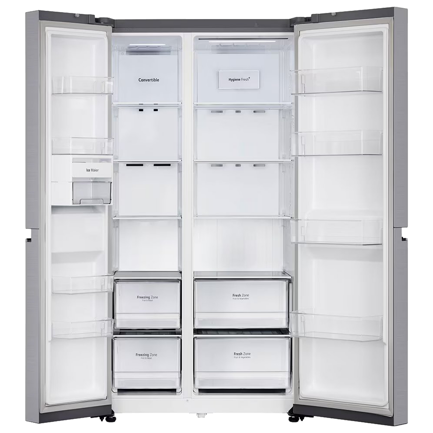 LG 650 Litres 3 Star Frost Free Side by Side Refrigerator with Door Cooling Plus Technology (GLB257EPZ3, Shiny Steel)