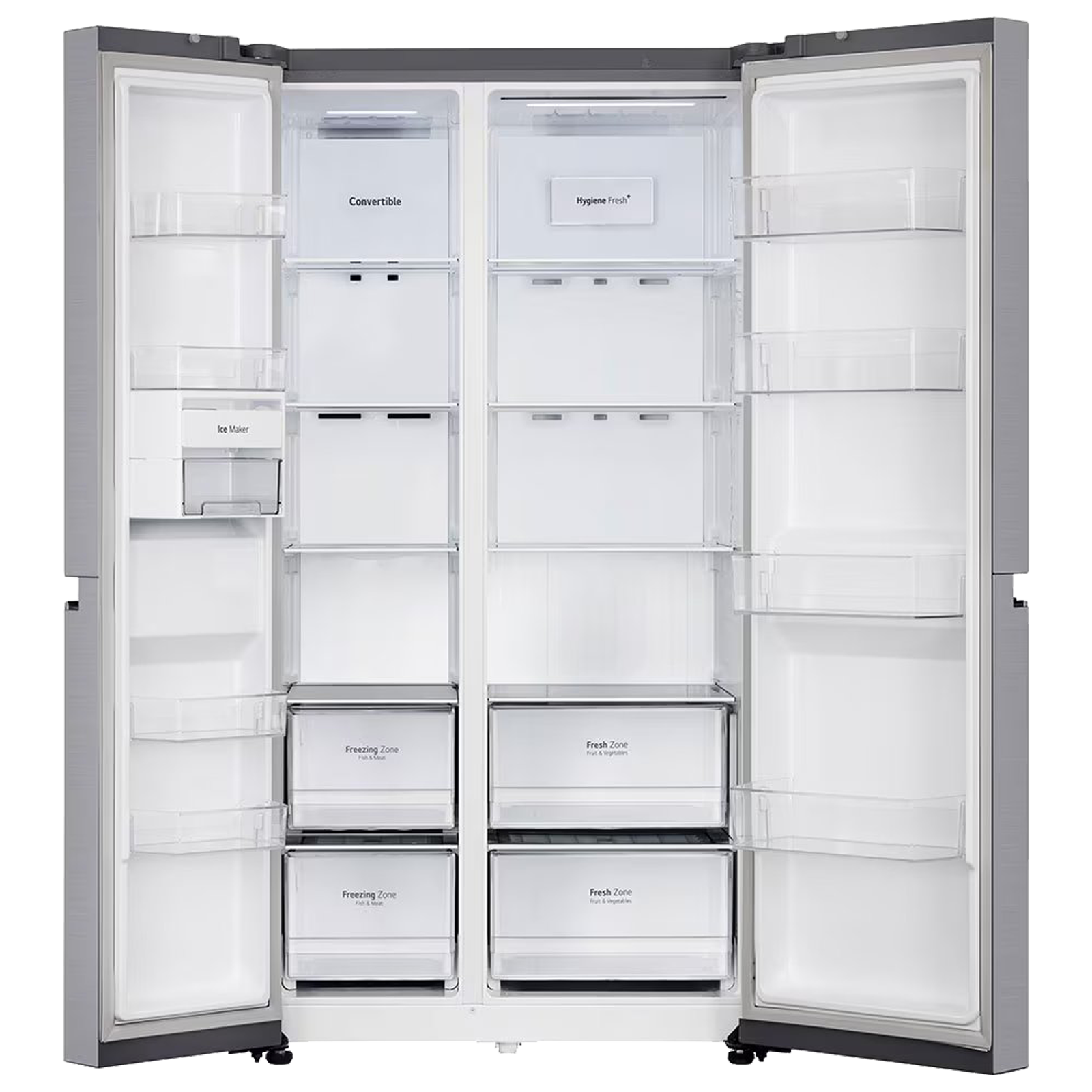 LG 650 Litres 3 Star Frost Free Side by Side Refrigerator with Door Cooling Plus Technology (GLB257EPZ3, Shiny Steel)