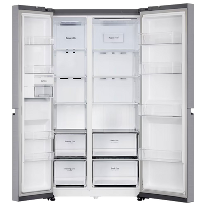 LG 650 Litres 3 Star Frost Free Side by Side Refrigerator with Door Cooling Plus Technology (GLB257EPZ3, Shiny Steel)