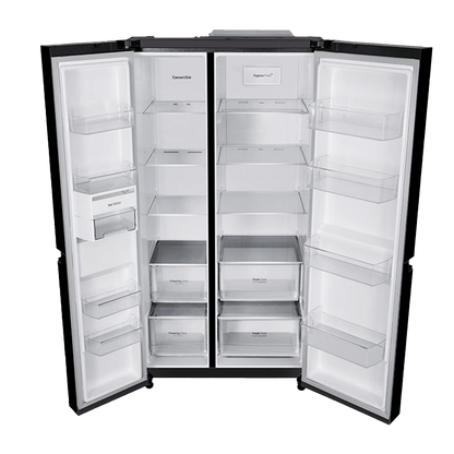 LG 650 Litres 3 Star Frost Free Side by Side Refrigerator with Door Cooling Plus Technology (GLB257EES3, Ebony Sheen)
