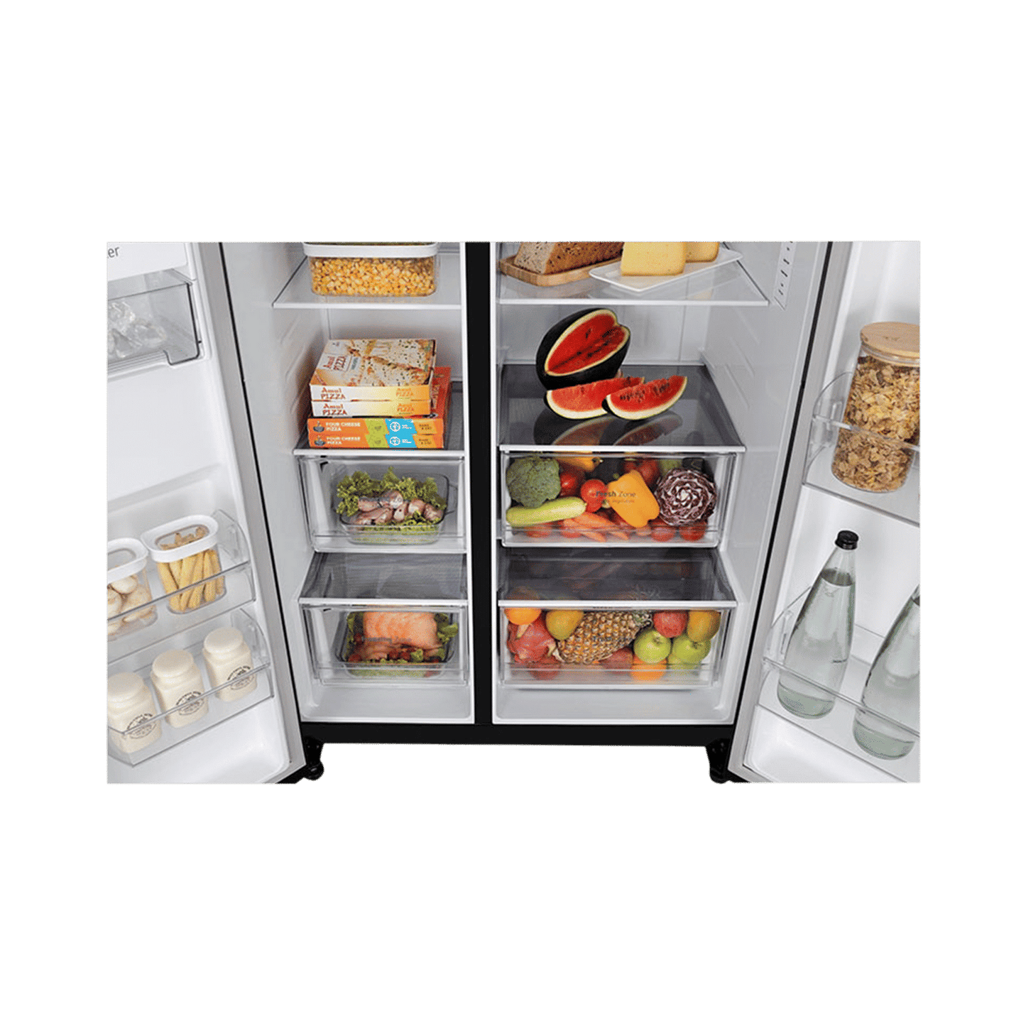 LG 650 Litres 3 Star Frost Free Side by Side Refrigerator with Door Cooling Plus Technology (GLB257EES3, Ebony Sheen)