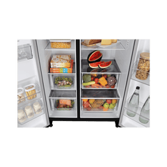 LG 650 Litres 3 Star Frost Free Side by Side Refrigerator with Door Cooling Plus Technology (GLB257EES3, Ebony Sheen)