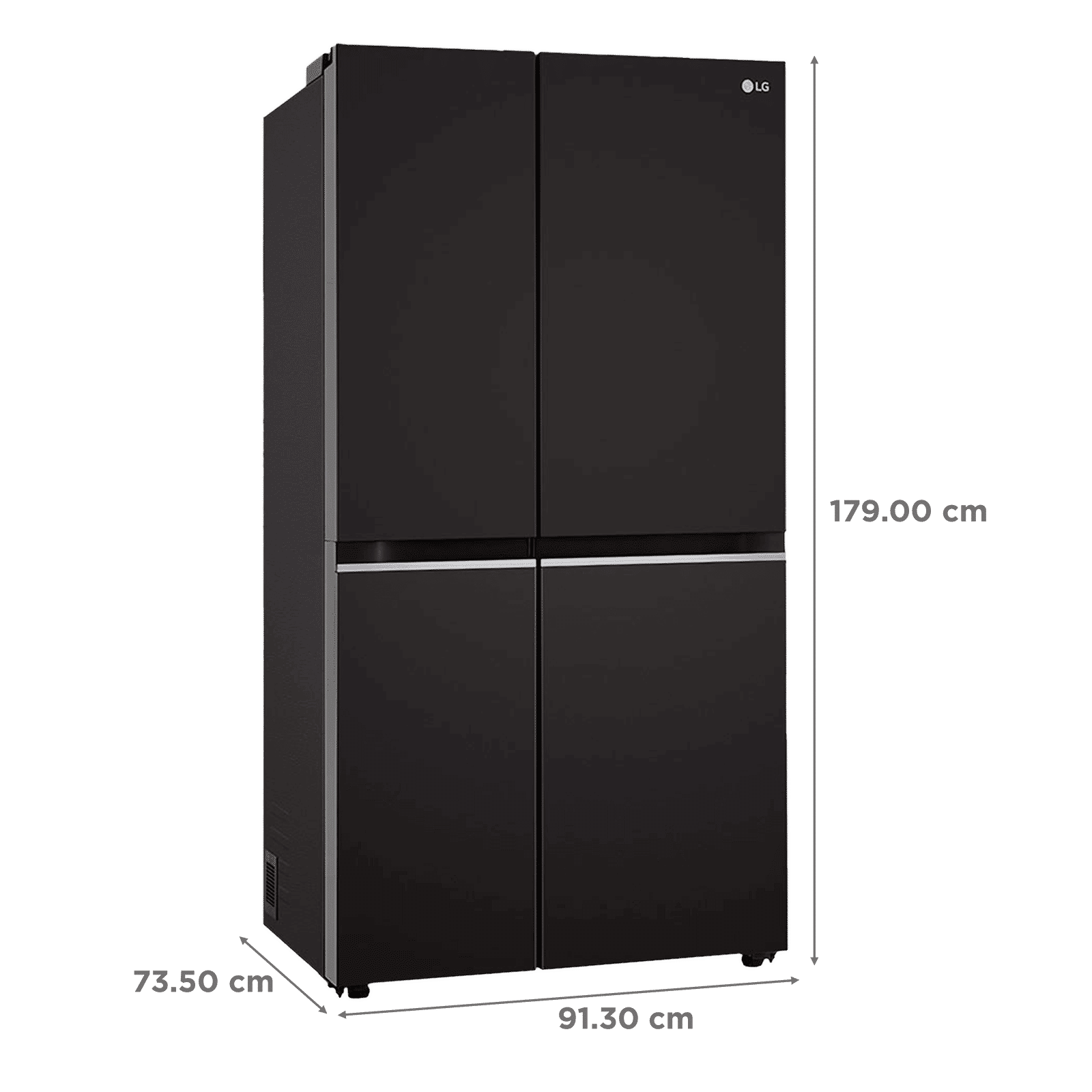 LG 650 Litres 3 Star Frost Free Side by Side Refrigerator with Door Cooling Plus Technology (GLB257EES3, Ebony Sheen)