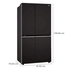 LG 650 Litres 3 Star Frost Free Side by Side Refrigerator with Door Cooling Plus Technology (GLB257EES3, Ebony Sheen)