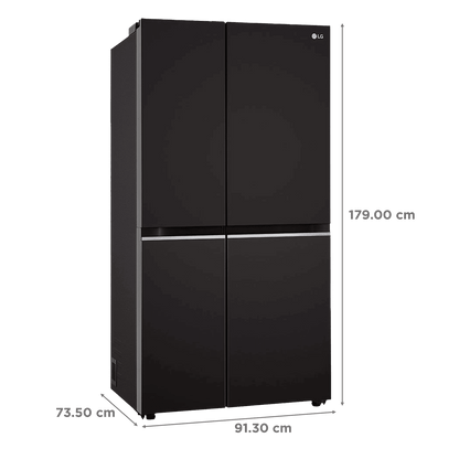 LG 650 Litres 3 Star Frost Free Side by Side Refrigerator with Door Cooling Plus Technology (GLB257EES3, Ebony Sheen)