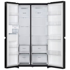 LG 650 Litres 3 Star Frost Free Side by Side Refrigerator with Door Cooling Plus Technology (GLB257EES3, Ebony Sheen)