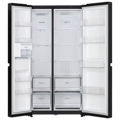 LG 650 Litres 3 Star Frost Free Side by Side Refrigerator with Door Cooling Plus Technology (GLB257EES3, Ebony Sheen)
