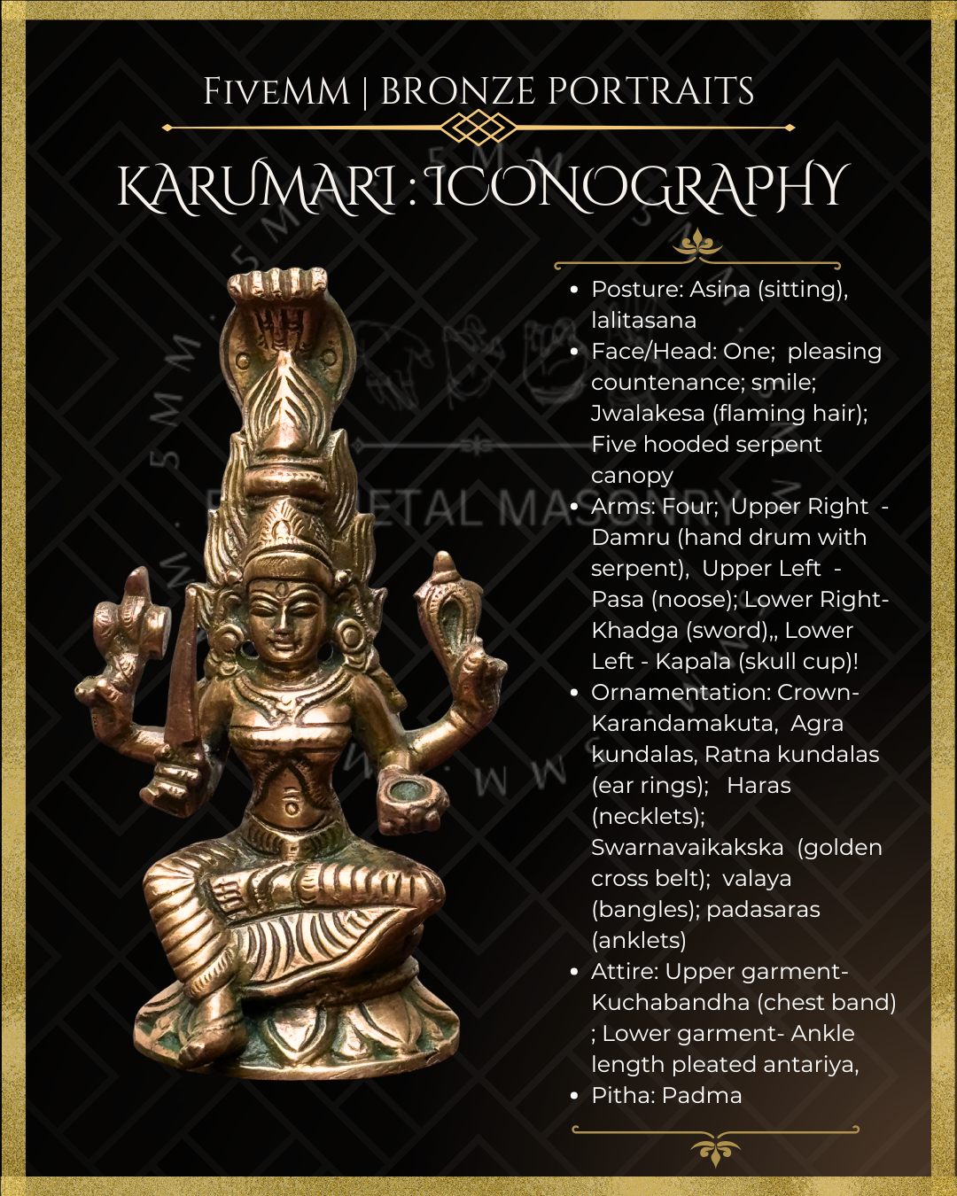 Karumariamman Panchaloha Bronze Icon - 4"