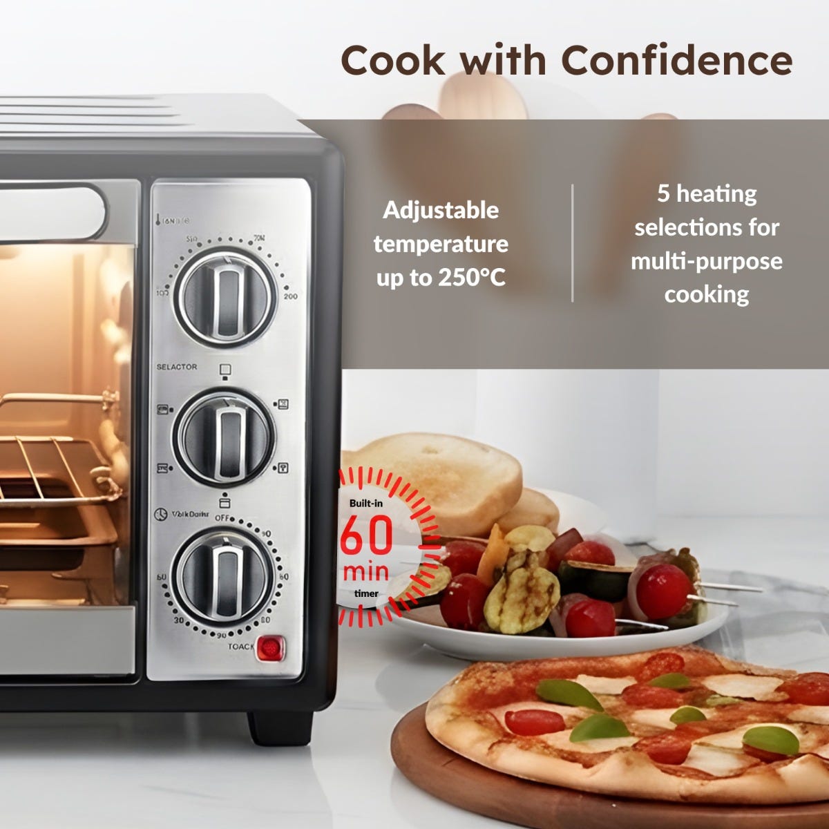 Prestige POTG 28AC 28L OTG, 1500W, Air Fry, Rotisserie, 2 Heaters, Timer, 2Y Warranty + Prestige Nutri-Zen Mixer Grinder, 3 Polycarbonate Jars (Big 1000ml, Sipper with Handle 700ml, Small 700ml)